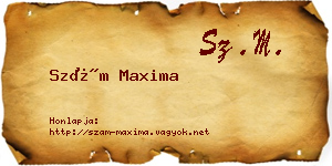 Szám Maxima névjegykártya